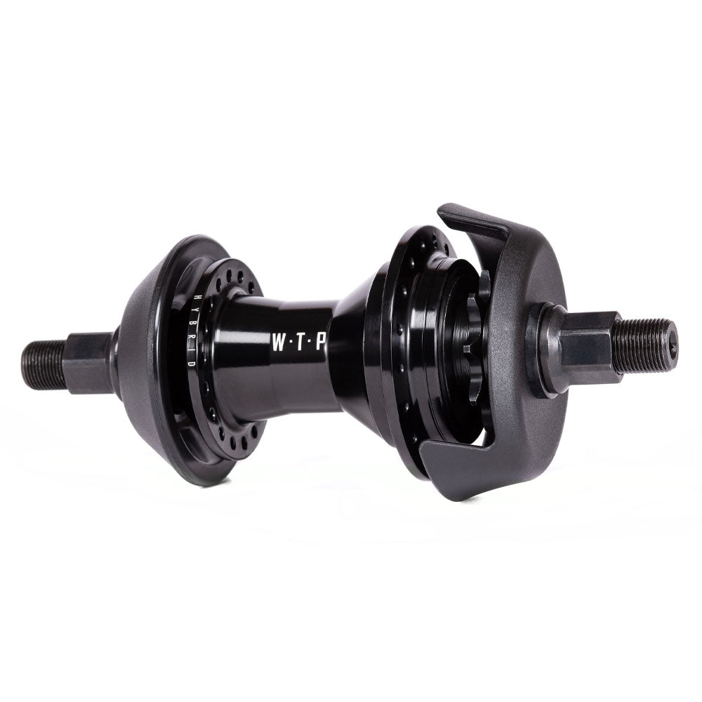 A black Wethepeople Hybrid Hub on a white background featuring the Wtp Lineup.