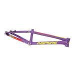 Purple and black Inspyre Concorde V3 Expert XL BMX bicycle frame with decals.