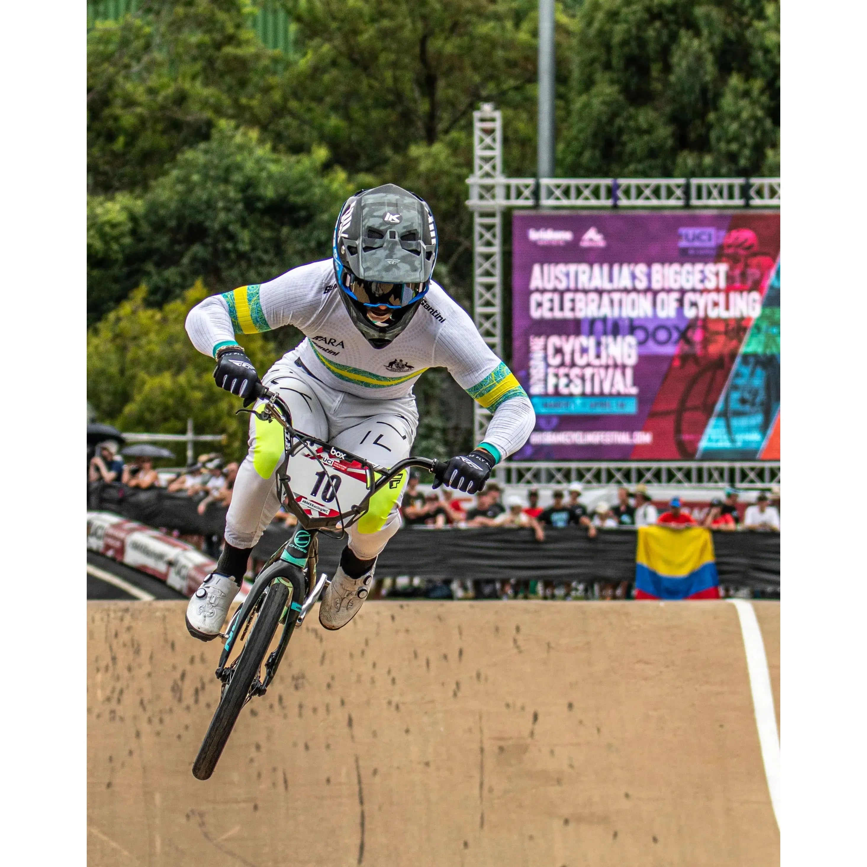 Capture the excitement of the Lake Macquarie National Series with LUXBMX Race Photo Packages—action shots featuring BMX cyclists at the May 2025 competition, complete with crowd and festival energy.