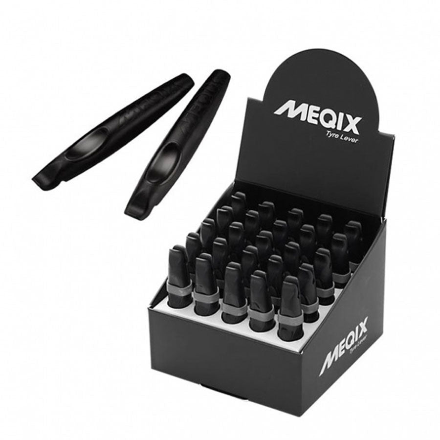 A display of black Meqix Tyre Lever in a box from Airsmith Meqix.