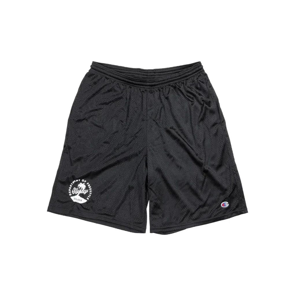 An Odyssey Coast Mesh Shorts with a white logo on it.