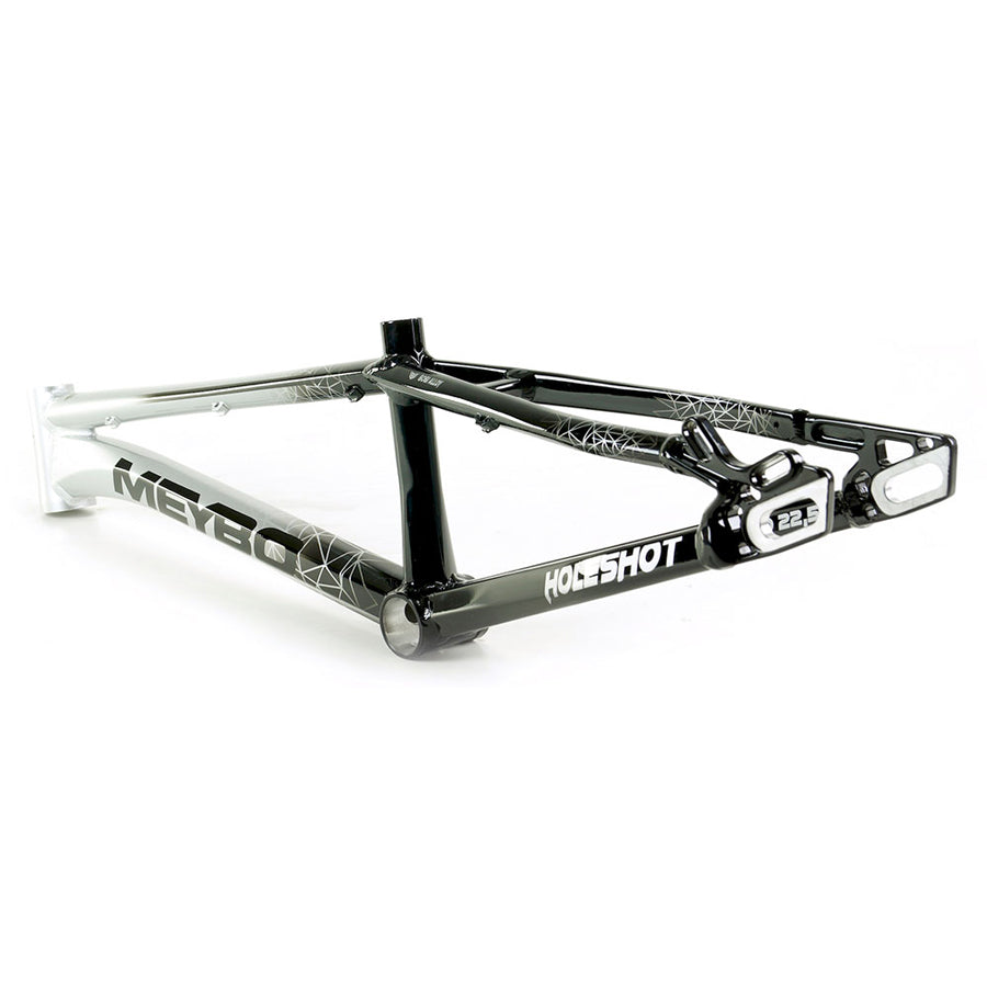 An image of a Meybo 2024 Holeshot Junior bike frame with a black frame.