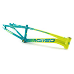 A Meybo 2024 Holeshot Pro XXXL Frame, in blue and yellow, featured against a clean white background.