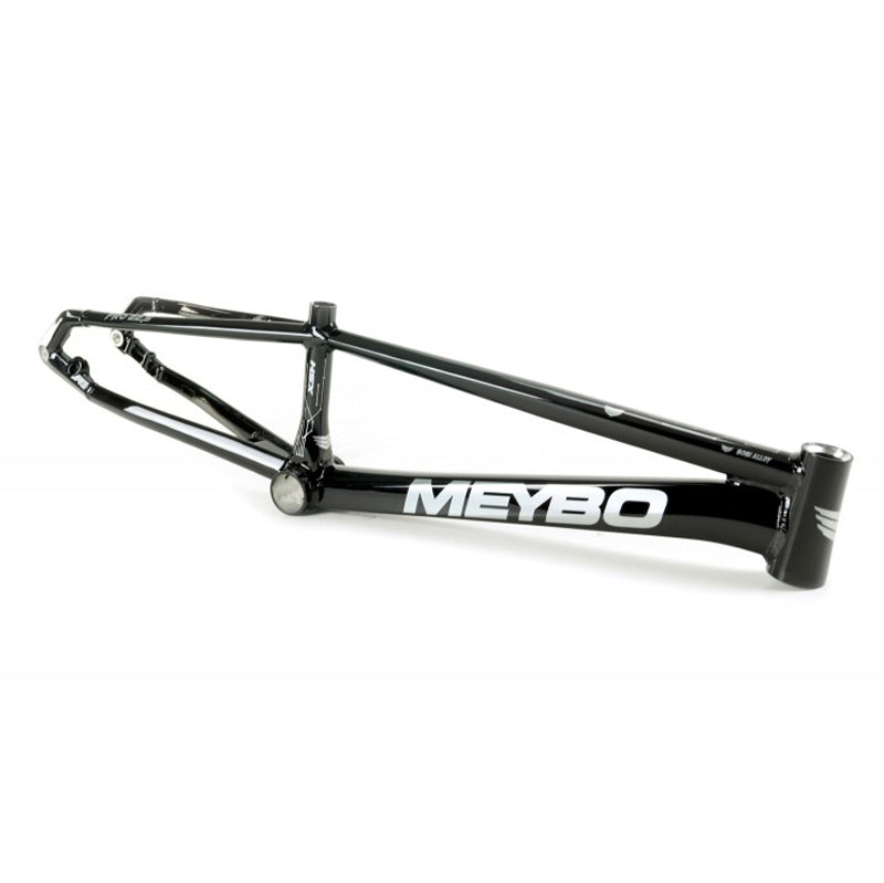 A black Meybo 2024 HSX Pro XL frame with the word Meybo on it, featuring the Meybo carbon HSX.