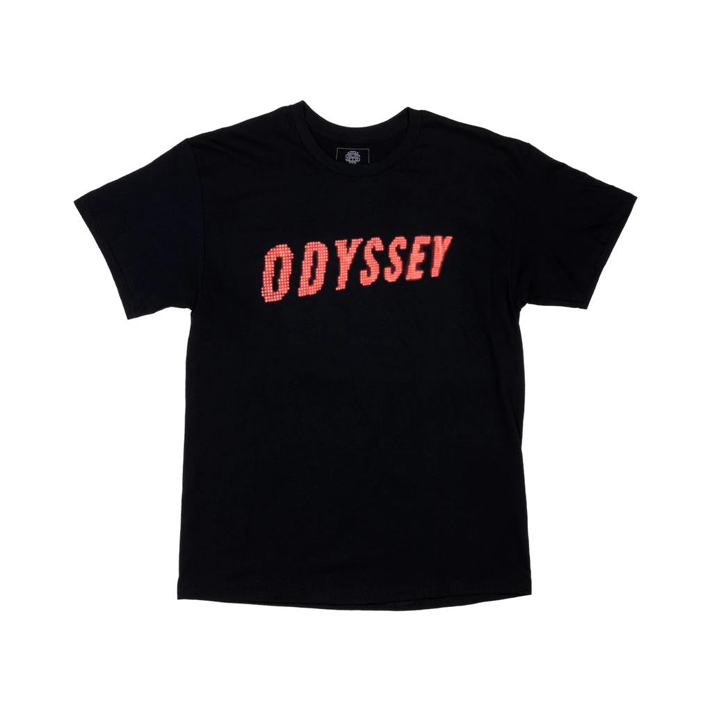 The Odyssey Electronical T-Shirt features "ODYSSEY" in bold red letters across the chest—a classic, statement-making addition to any wardrobe.