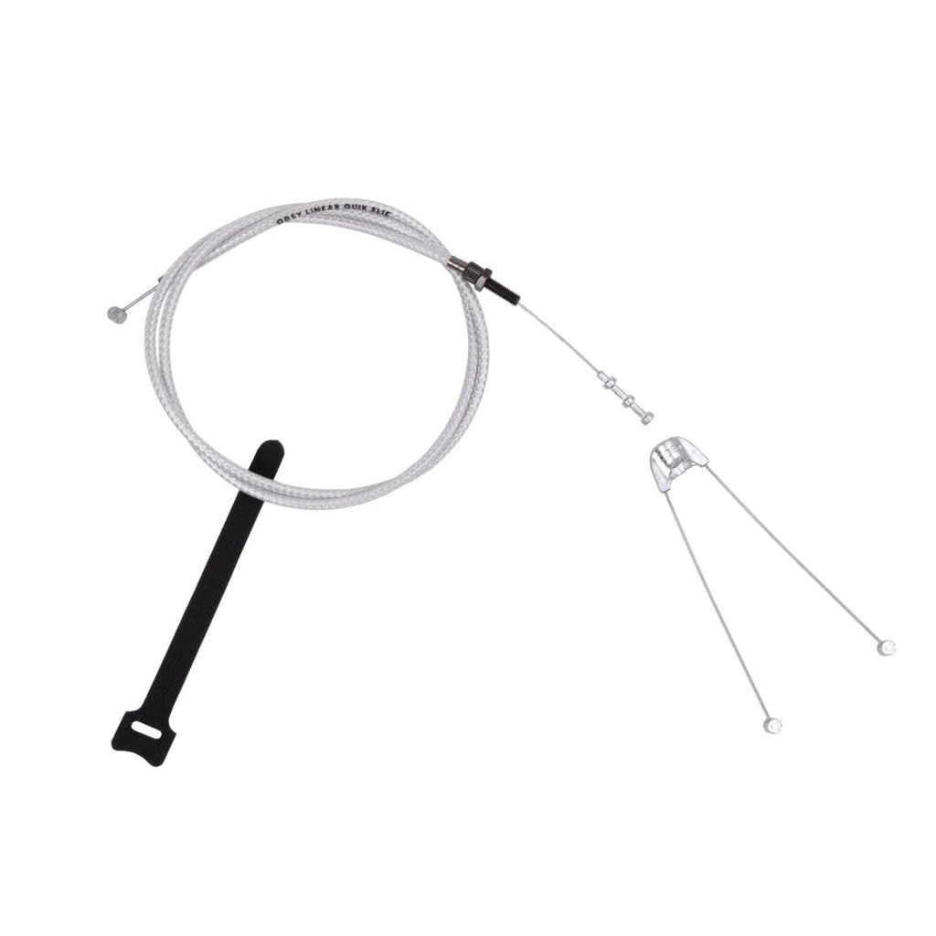 Flexible Adjustable Odyssey Linear Quik Slic BMX Brake Cable camera shutter release cable with black handle and tool-free metal fittings.