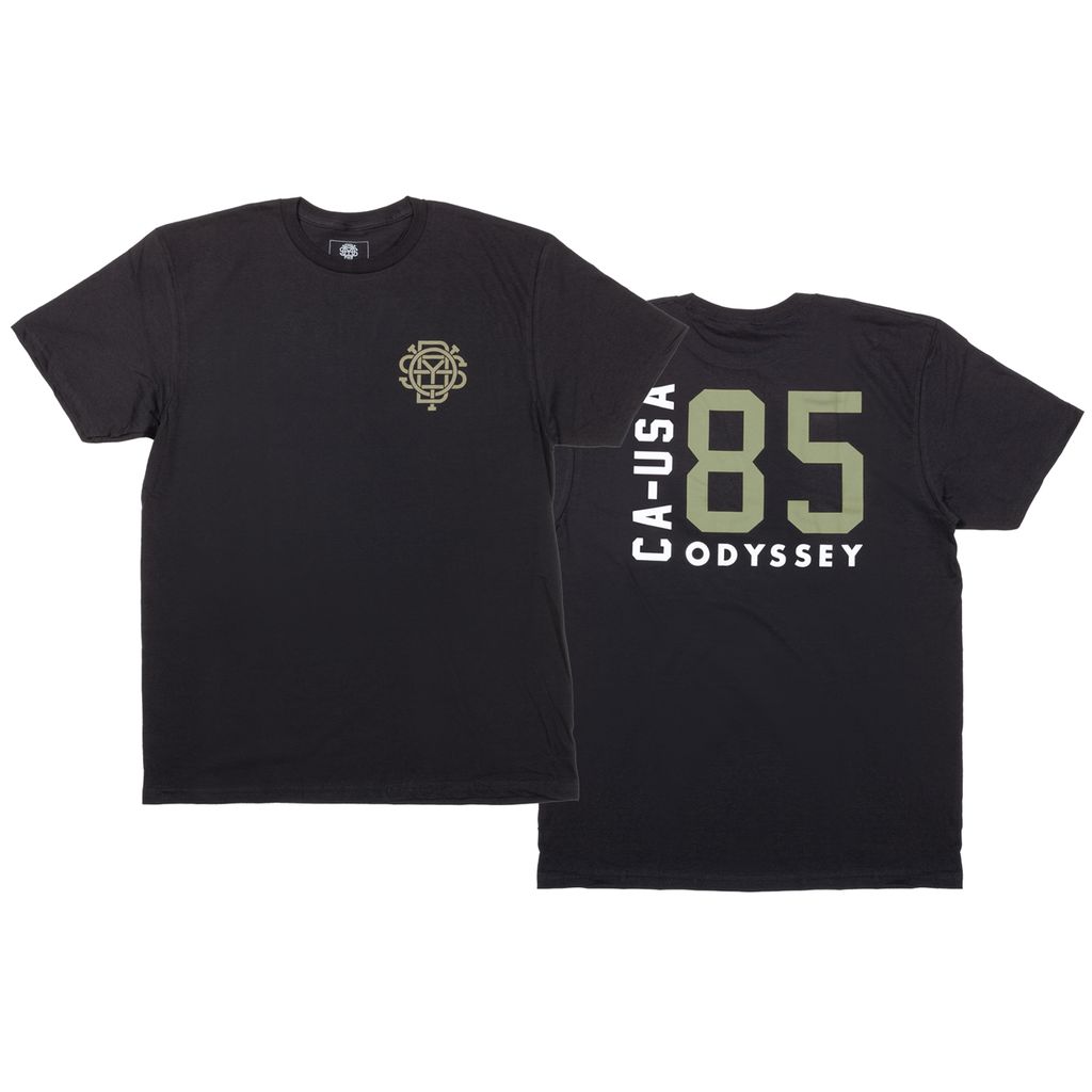 A black Odyssey Import T-Shirt with the number 85 on it for those who want or need an Odyssey.