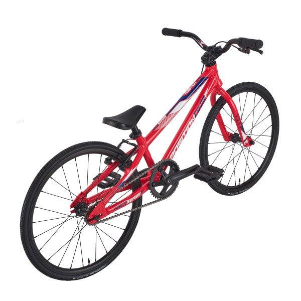 A Position One Mini Bike (2024) with an all-aluminium frame on a white background.