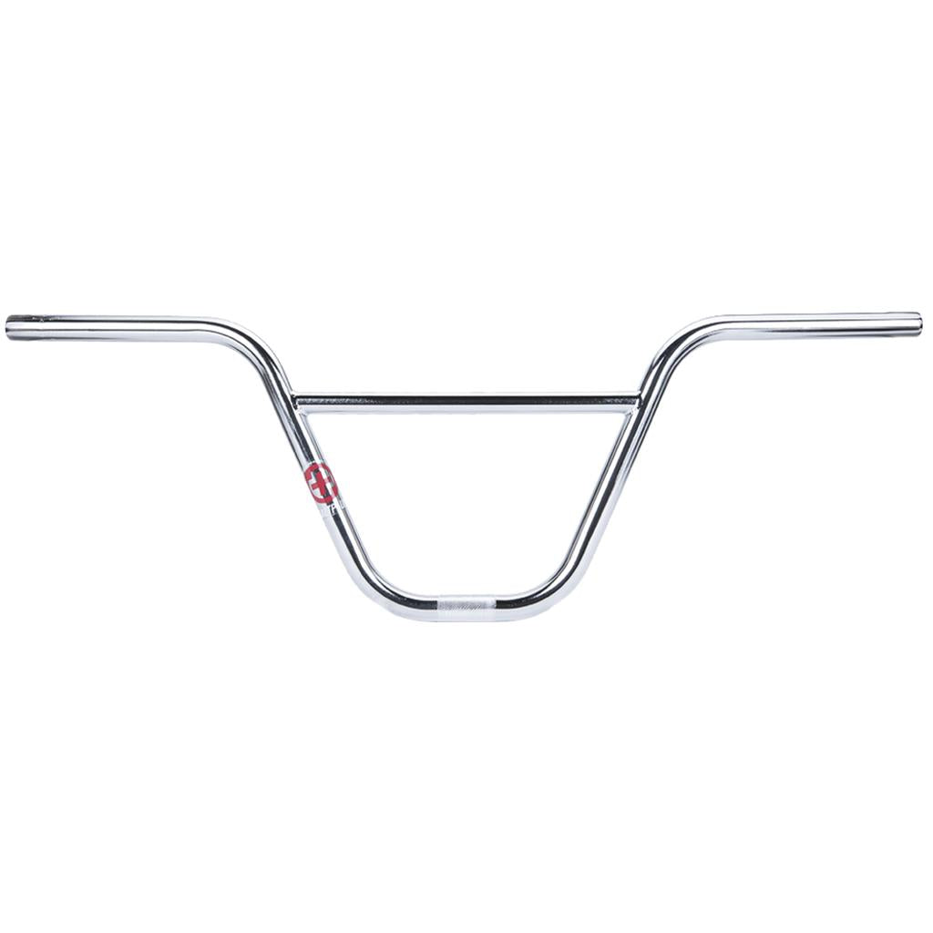 Salt Plus HQ Bars are 2-piece BMX handlebars constructed from durable chromoly tubing, featuring a crossbar and a small red logo sticker on the left side.