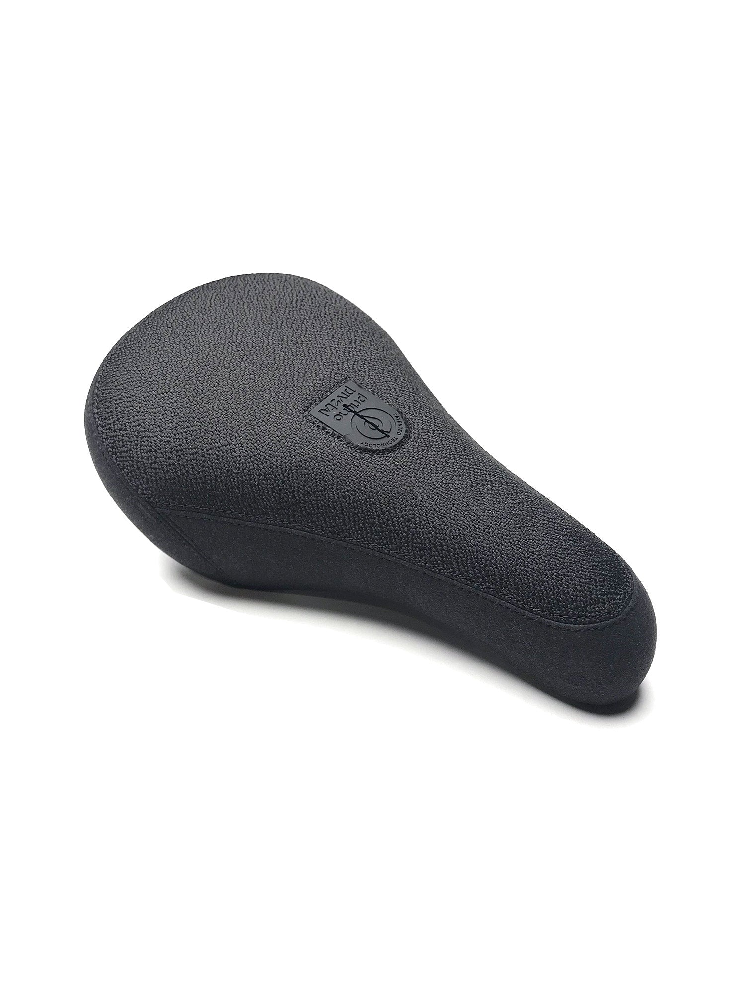 The Primo HD Pivotal Seat, shown in black with a textured surface and a subtle embossed logo near the back, is pictured against a white background—offering durability, style, and reliability for every ride.