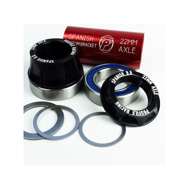 Profile 22mm Spanish Bottom Bracket Kit / Black / 22mm