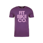 Purple Fit Bike Co Stacked T-Shirt with a chest print from FIT BIKE CO. Let em know!