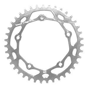 Rennen 5 Bolt 110 Threaded Chainring / Polished / 39T