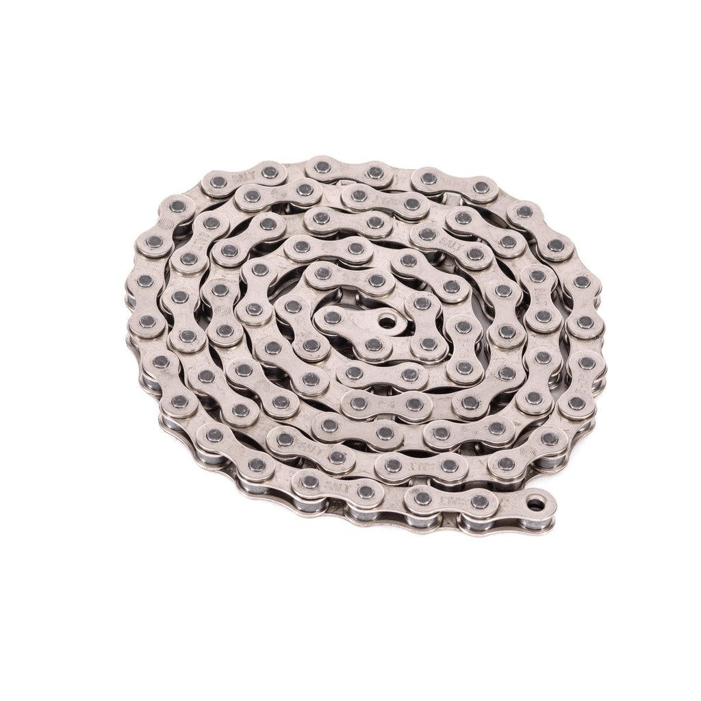 The Salt AM Z1 Chain, a coiled silver single speed chain, is displayed on a white background.