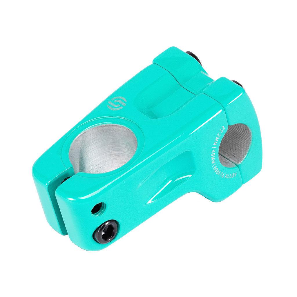 Salt Pro V2 Front Load Stem-colored handheld pencil sharpener with a shaving receptacle and an alloy 6061-T6 black adjusting knob on a white background.