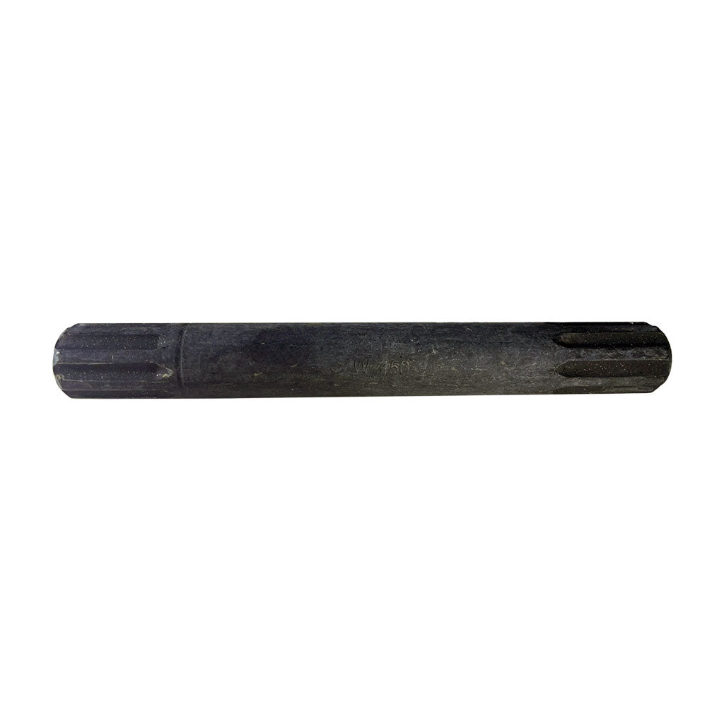 The Salt Sealed Crank Spindle / 8 Spline is a black cylindrical metal tool with grooves at both ends, shown on a white background.