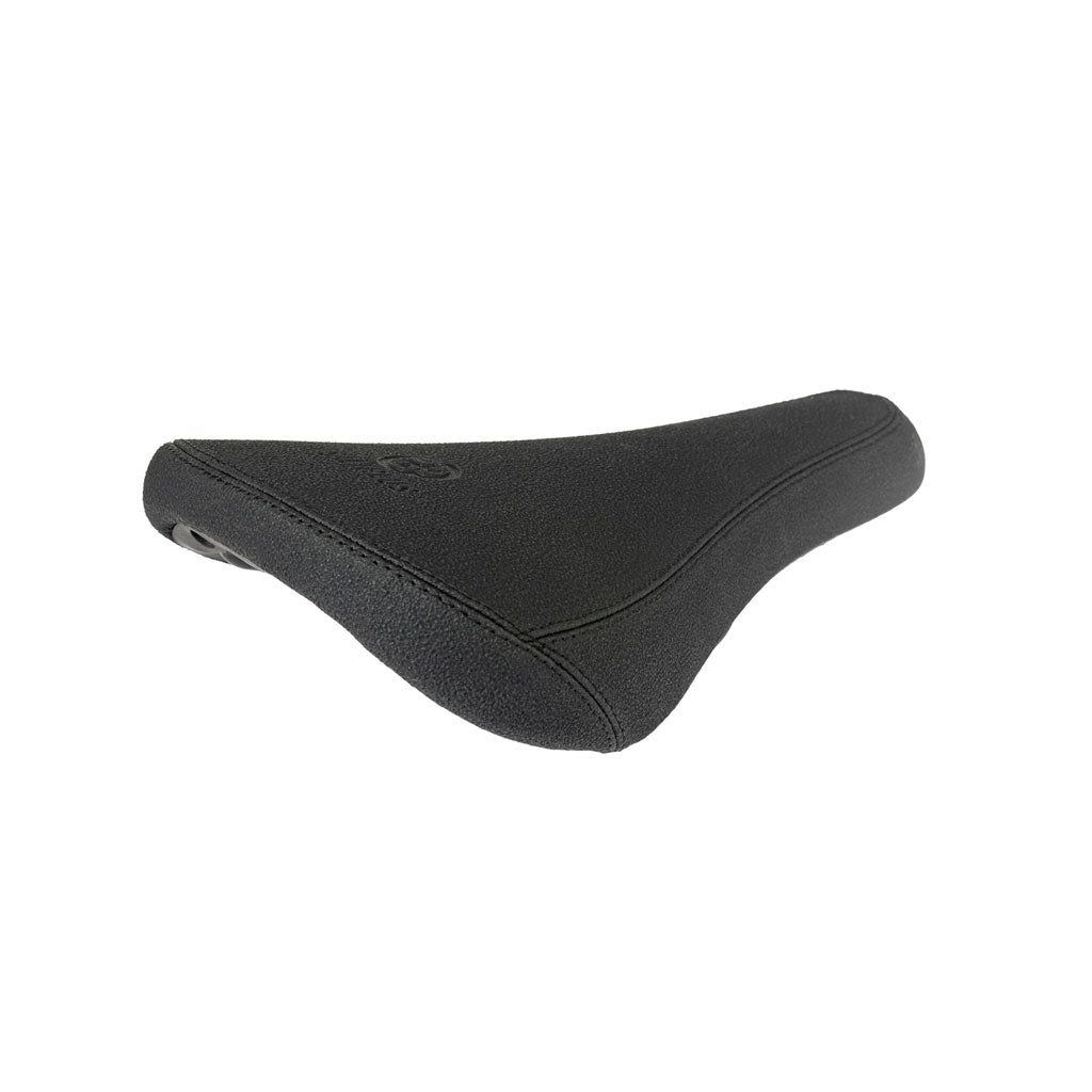 A black Saltplus Railed Seat on a white background, featuring sturdy rails for added strength.