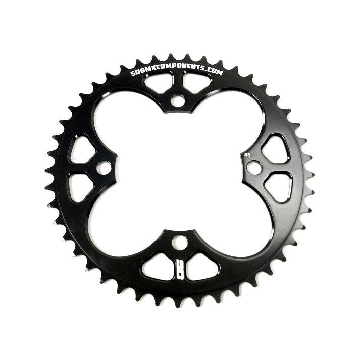 SD CNC 6061 Chainring (4 Bolt) / Black / 50T