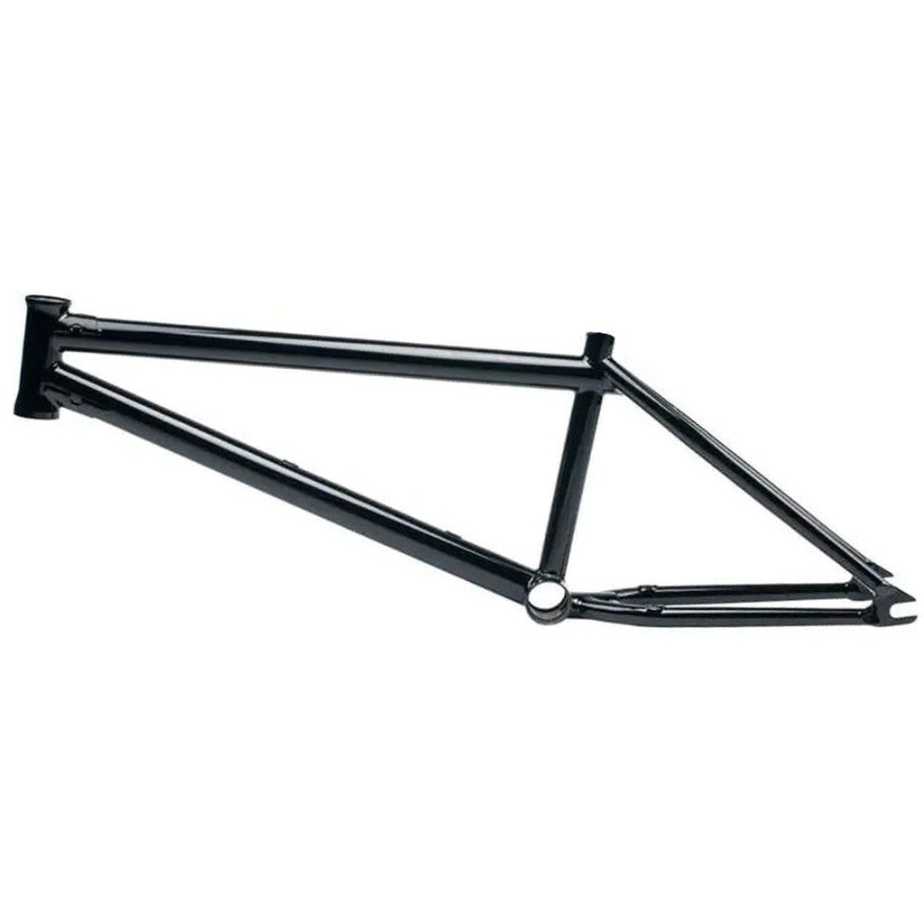 A black Terrible One 2024 Skapegoat frame with an Elf & Scerbo seat clamp on a white background.
