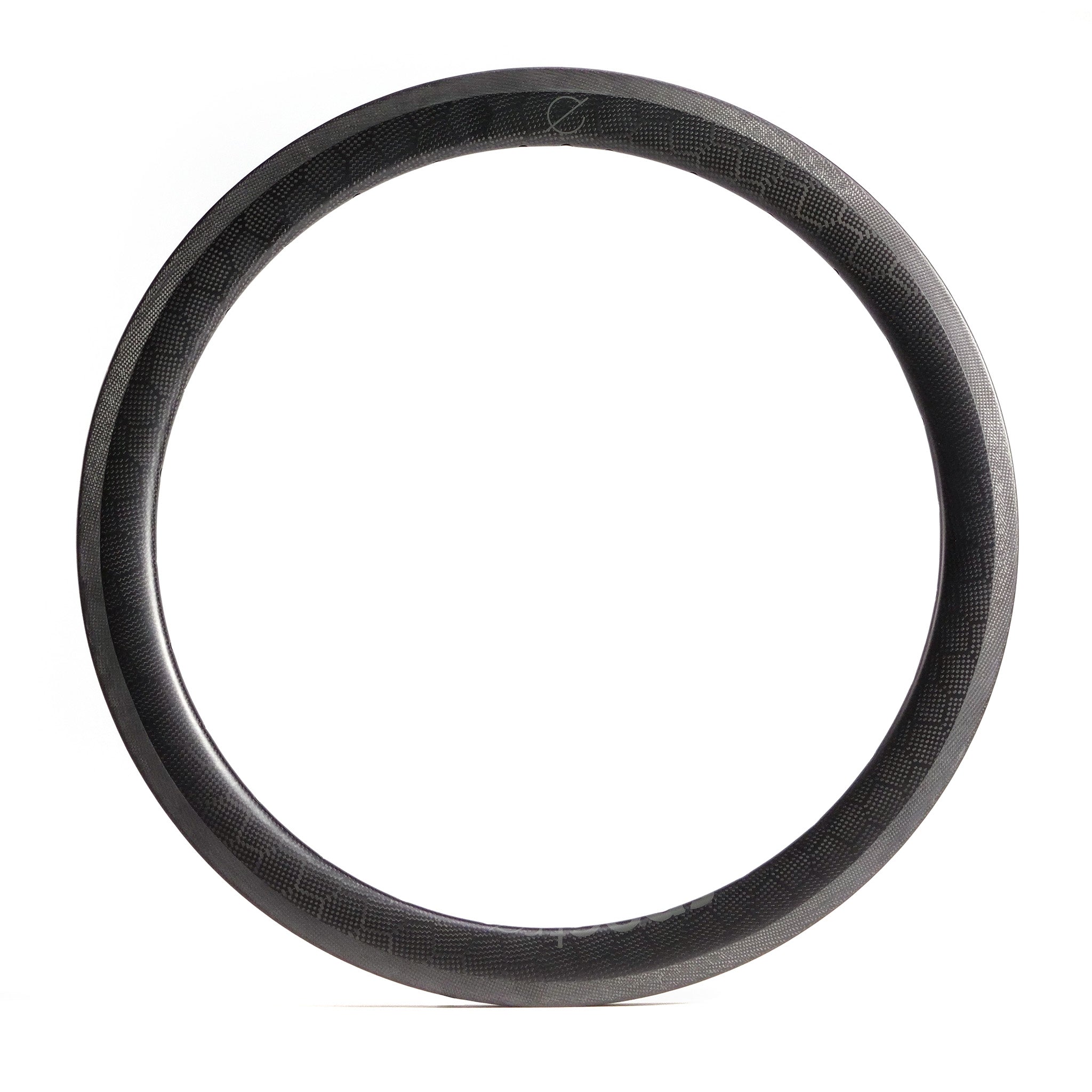 The Spectre V2 Carbon Fiber 451 28H Brake Rim features a sleek, circular design with a textured surface, providing a lightweight yet strong performance.