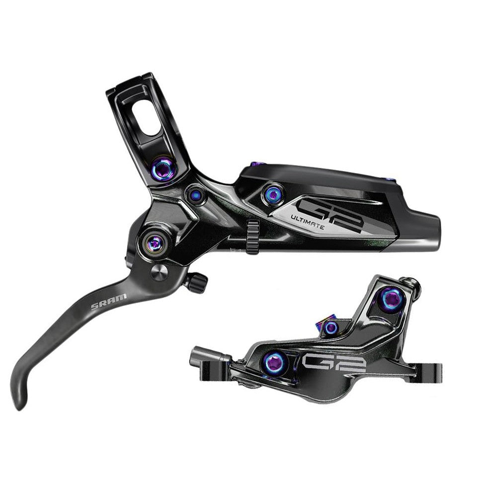 Sram G2 Ultimate Carbon/Ti Disk Brake Kit / Gloss Black/Rainbow Hardware / 2000mm