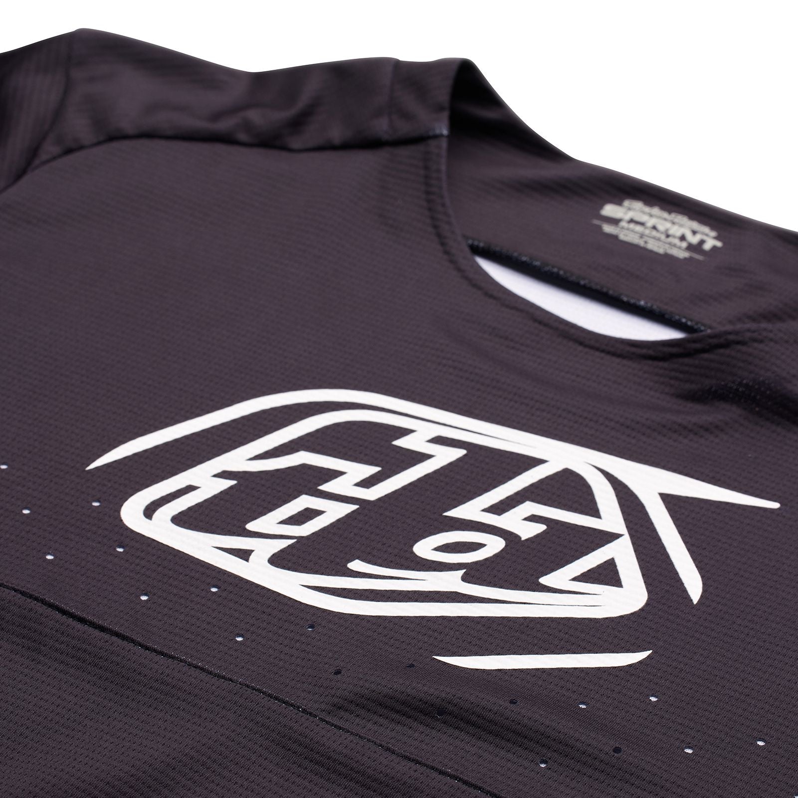 TLD Youth Sprint Jersey Icon Black BMX race jersey with a white abstract logo on the front.