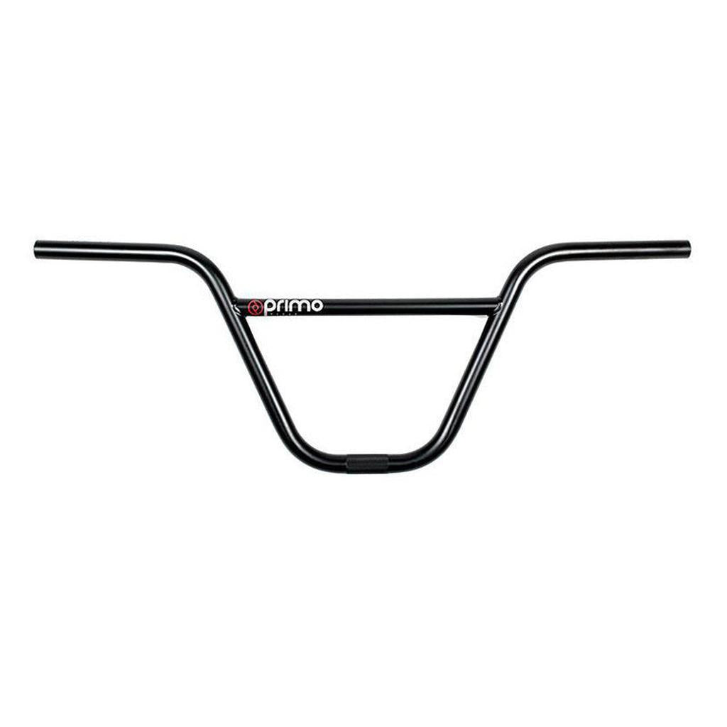 Primo Rebar Bars in black, featuring a white and red Primo logo on the left side of the horizontal bar, crafted from durable chromoly and shown against a white background.