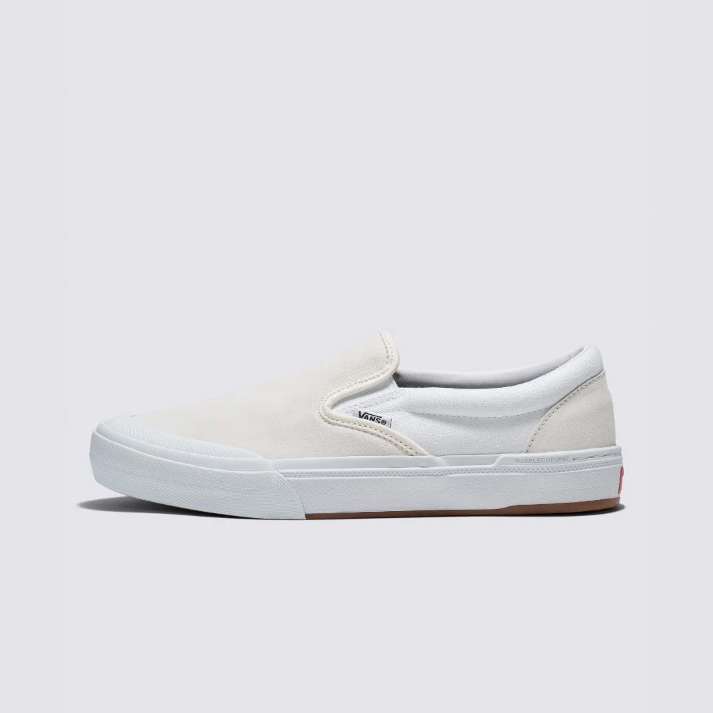 Vans BMX Slip-On Pro Shoes - Marshmallow/White for BMX riders in white.