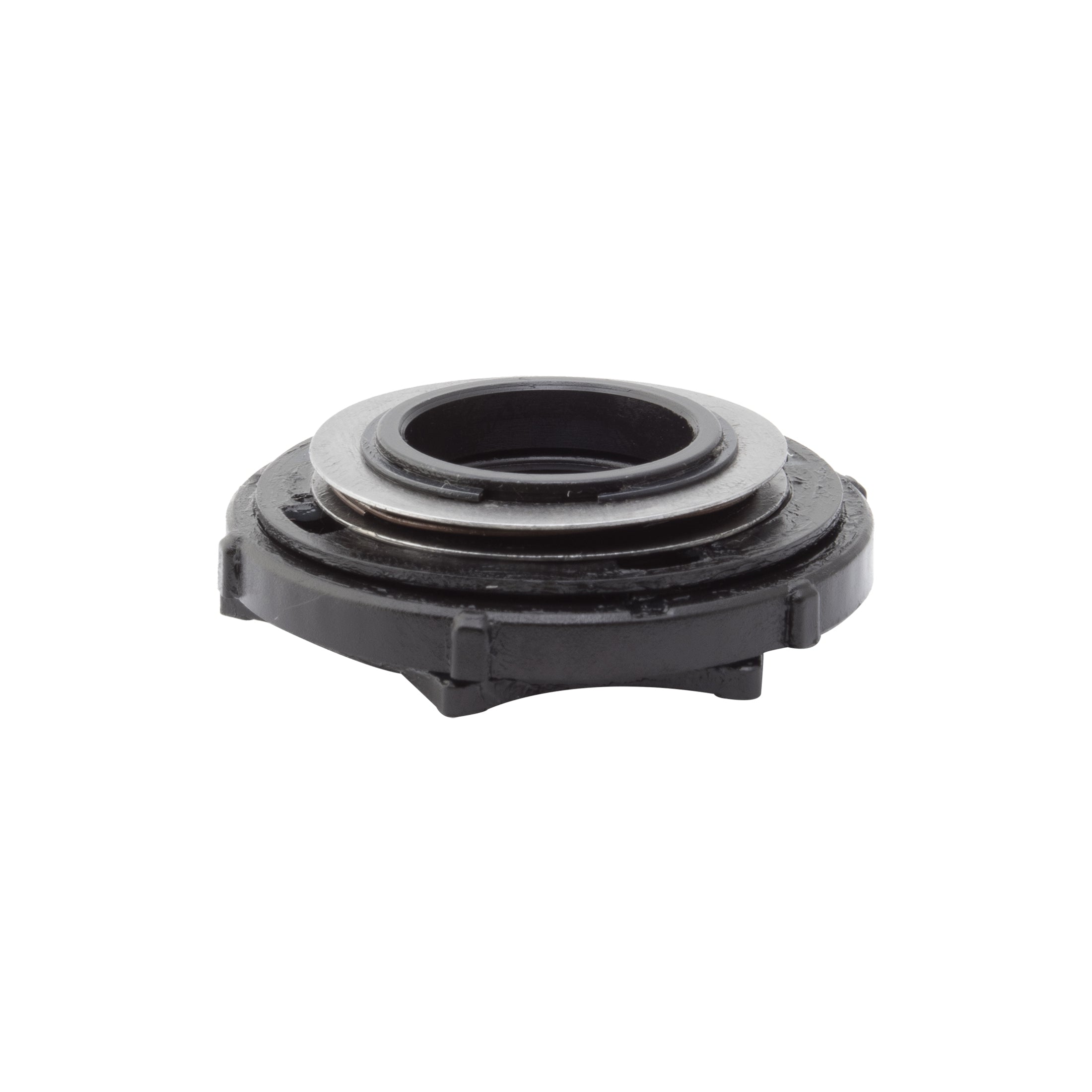 The Venus Planetary Clutch V1.5 Assembly is a black, circular component with a central hole and grooved edges, designed for use with the Venus Coaster Hub and to perform reliably in wet conditions. Shown on a plain white background.