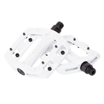 A pair of lightweight white Eclat Slash Alloy Pedals on a white background.
