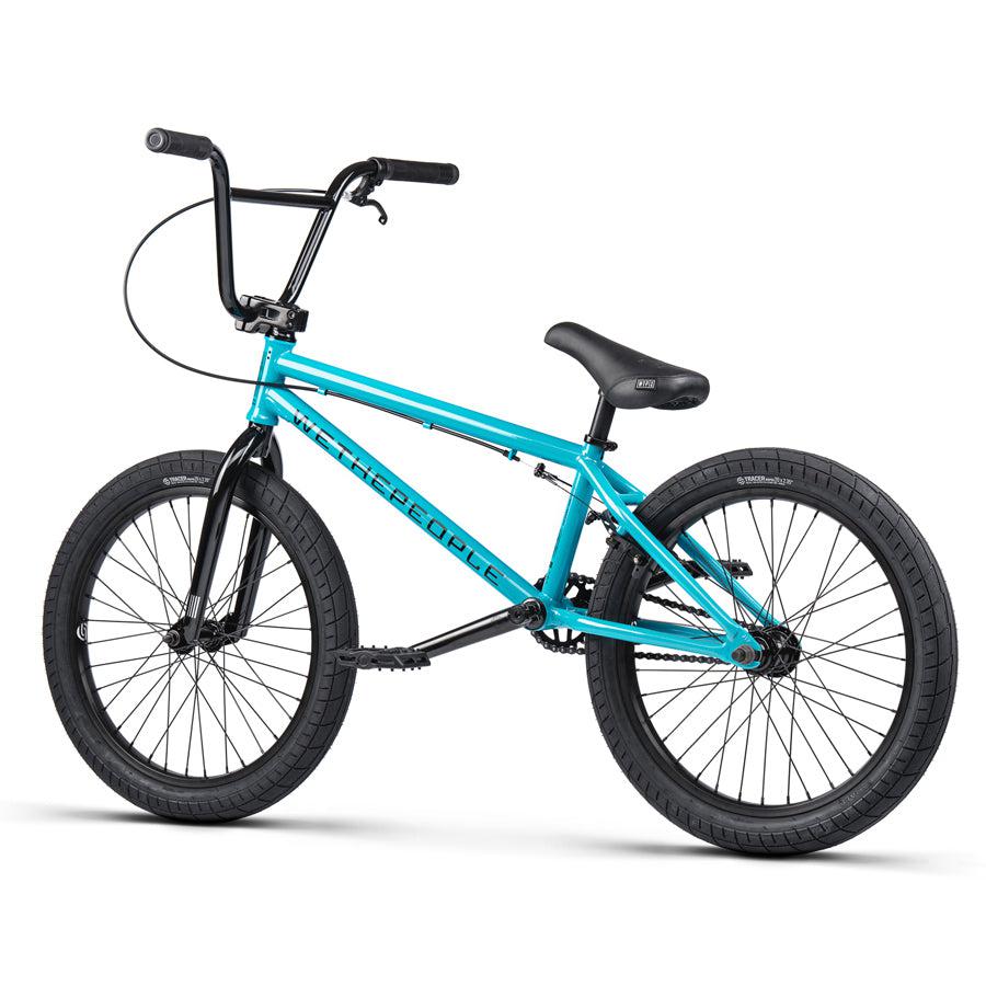A Wethepeople Nova 20 Inch BMX Bike in blue on a white background.