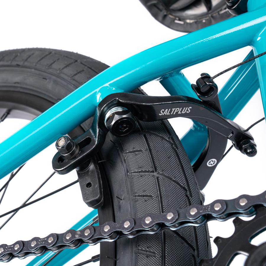 A close up of a Wethepeople Nova 20 Inch BMX Bike with a chain attached to it.