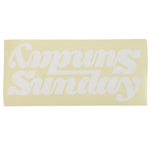 A large Sunday Classy Downbar Decal with the word 'sunday' on it.