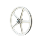 A Skyway Tuff 5 Spoke Rear Wheel on a white background, featuring Old School Colours.