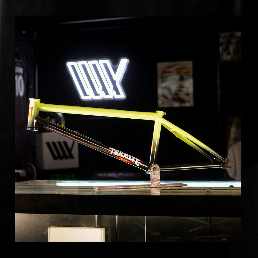 S&M Termite ATF XL frame under the LUXBMX Symbol sign in store