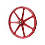 The SKYWAY TUFF II 24" Front Wheel is shown in red with a central metal hub, viewed from the side against a white background.