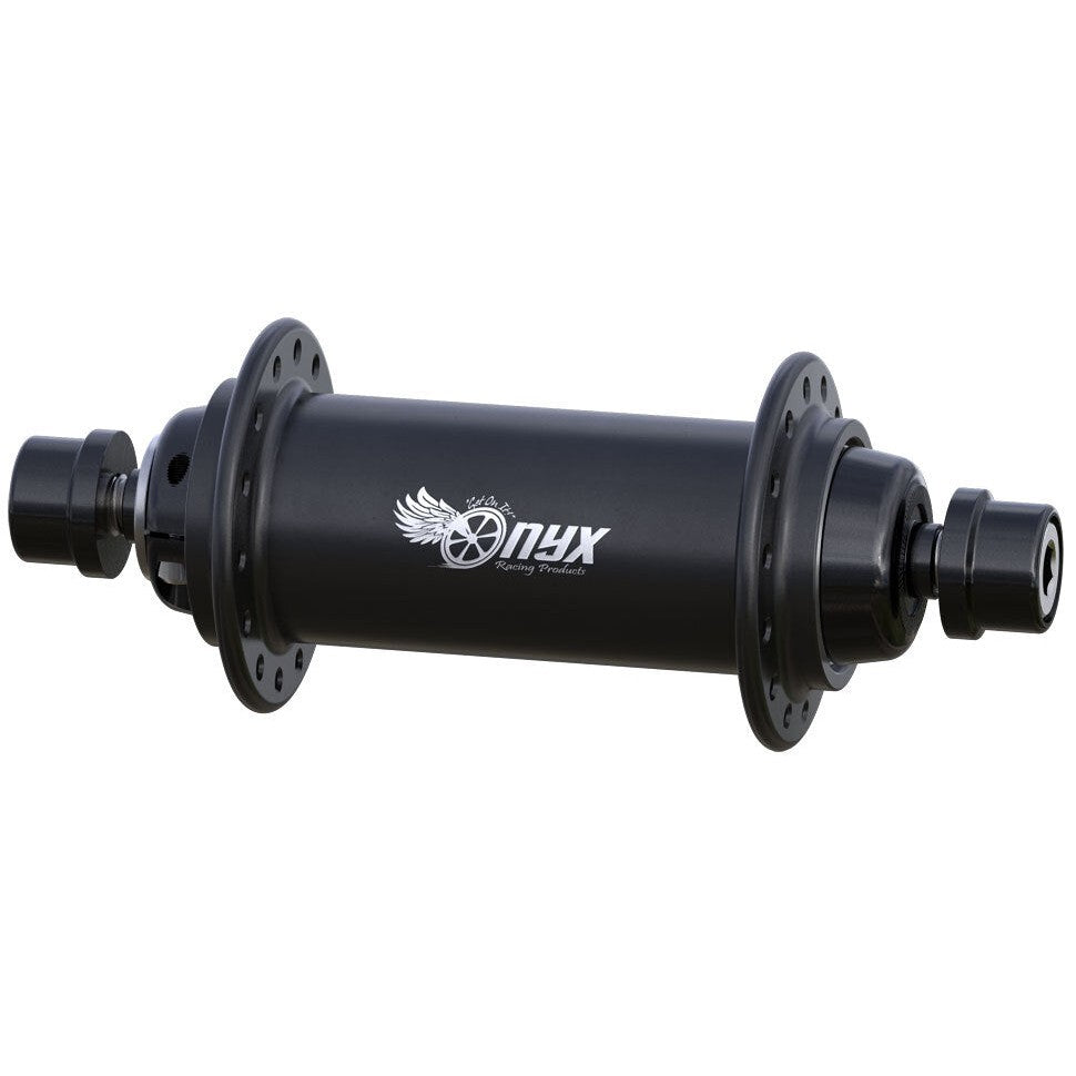 Onyx BMX 100/8mm Bolt-on Solid Front Hub / Black Ano / 28H