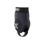 Fuse Alpha Classic Ankle Guards (Pair) are black protective wraps crafted from anti-bacterial neoprene with reinforced stitching, featuring an ankle guard design, paw opening, and a secure underfoot strap.