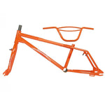 Skyway StreetBeat Replica Frame/Fork/Handlebar Kit shown side by side on a white background, featuring a durable chromoly frame and matching handlebars.
