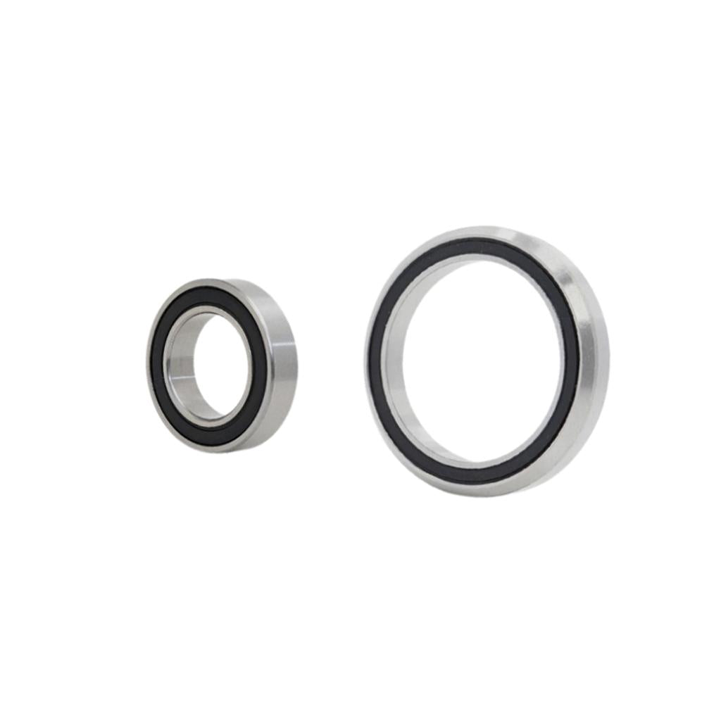 Two Arise Echo Hub Bearings of different sizes with black inner rings are shown on a white background, including the 18307-2RS model.