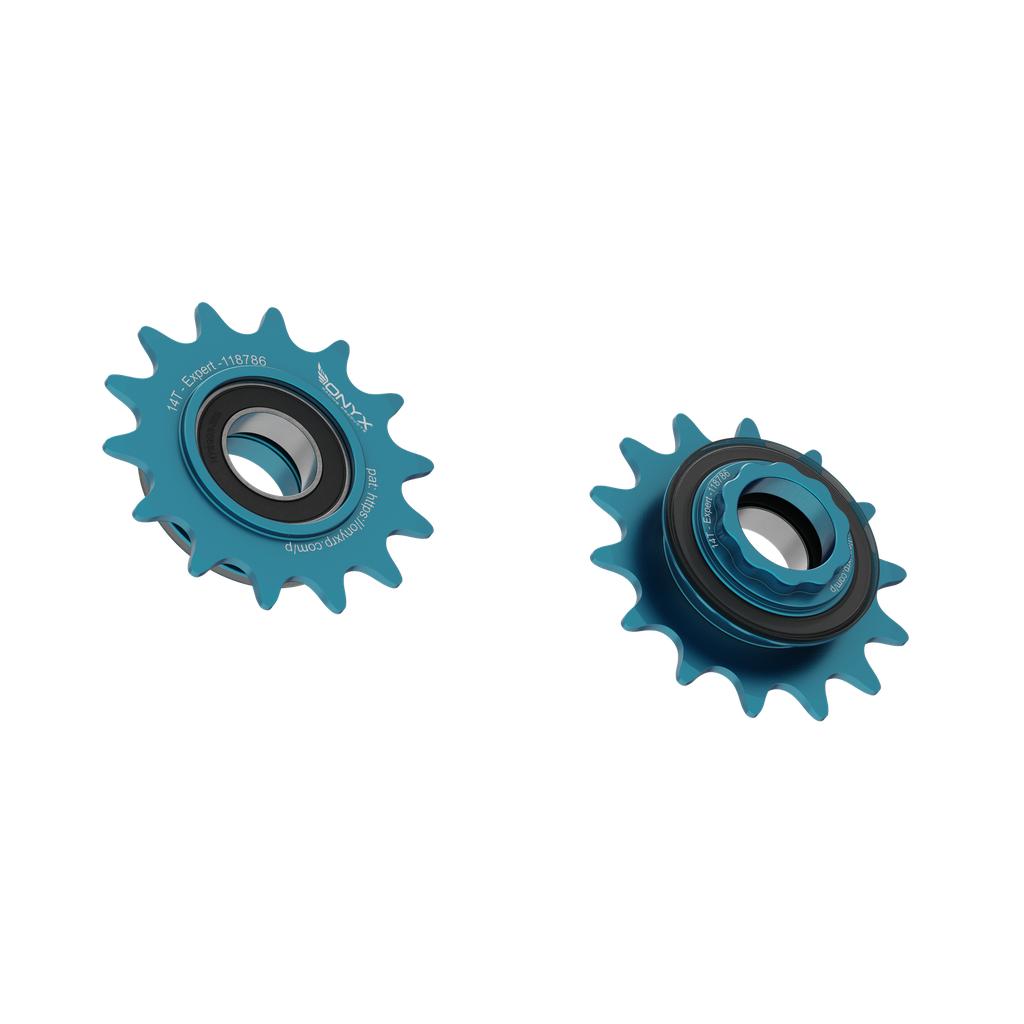 Onyx Expert Hybrid Freehub with Integrated Cog / Anodised Turquoise / 14T