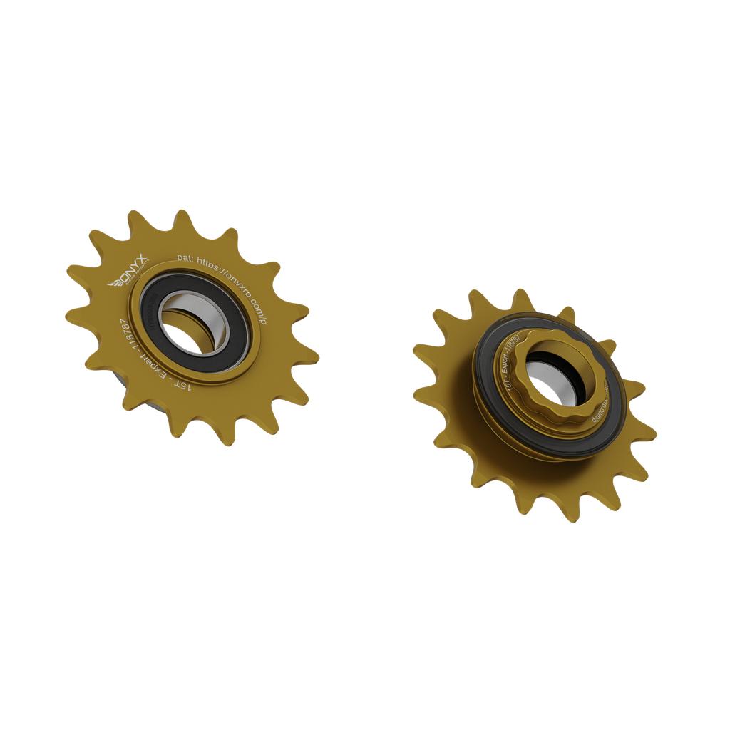 Onyx Expert Hybrid Freehub with Integrated Cog / Anodised Gold / 15T
