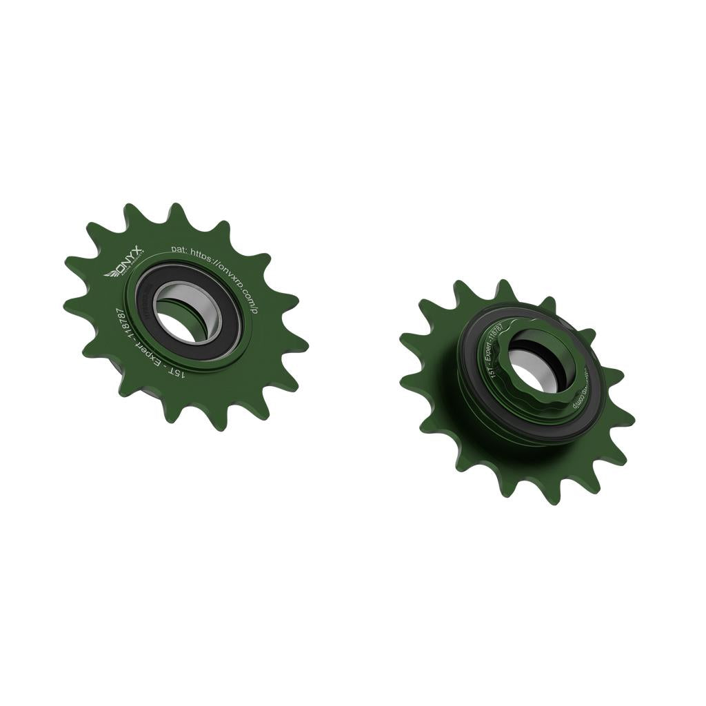 Onyx Expert Hybrid Freehub with Integrated Cog / Anodised Green / 15T