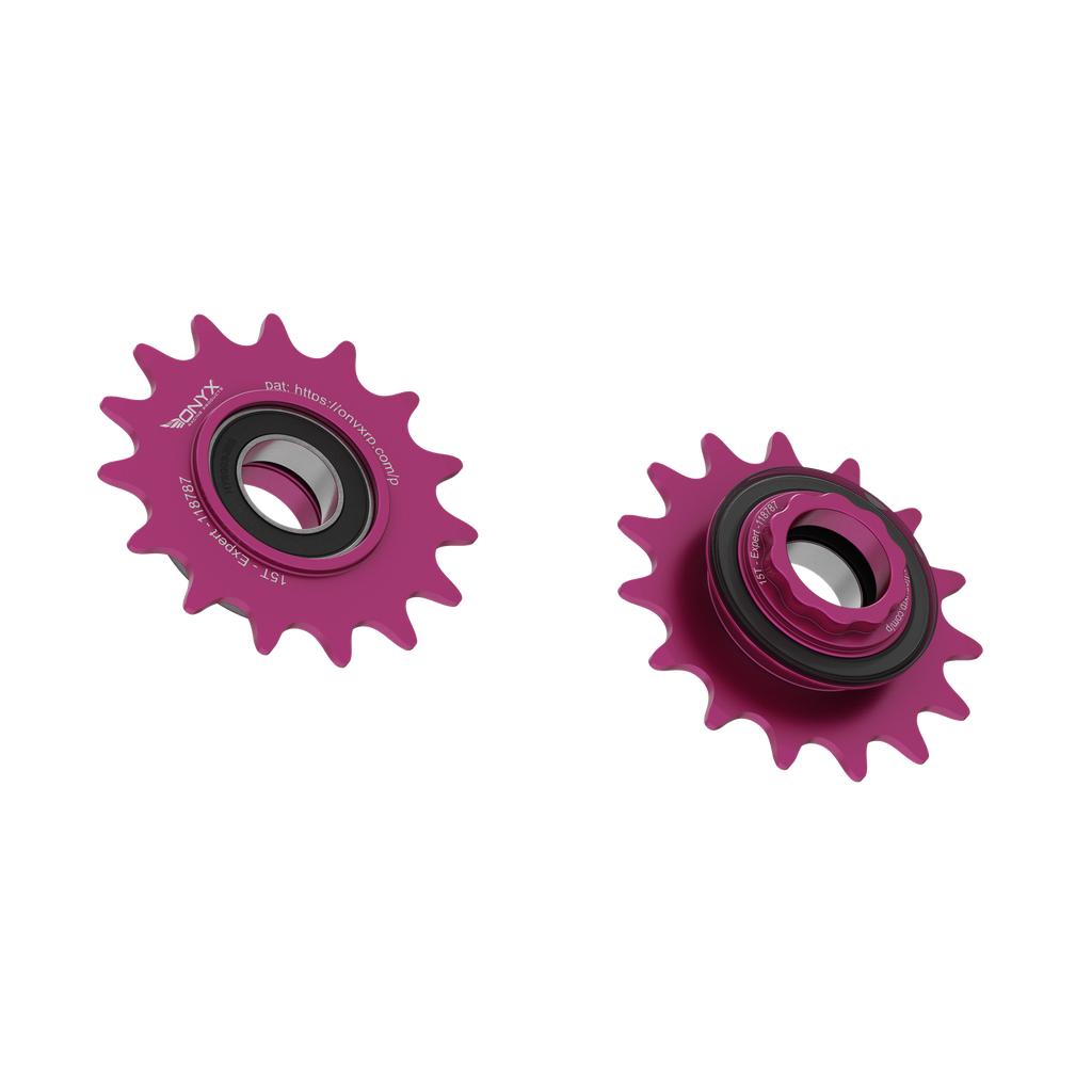 Onyx Expert Hybrid Freehub with Integrated Cog / Anodised Pink / 15T