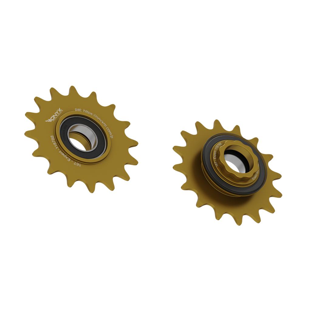 Onyx Expert Hybrid Freehub with Integrated Cog / Anodised Gold / 16T