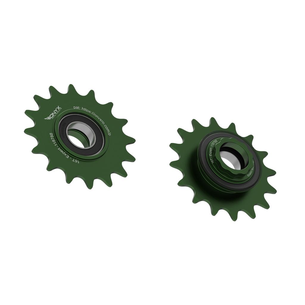 Onyx Expert Hybrid Freehub with Integrated Cog / Anodised Green / 16T