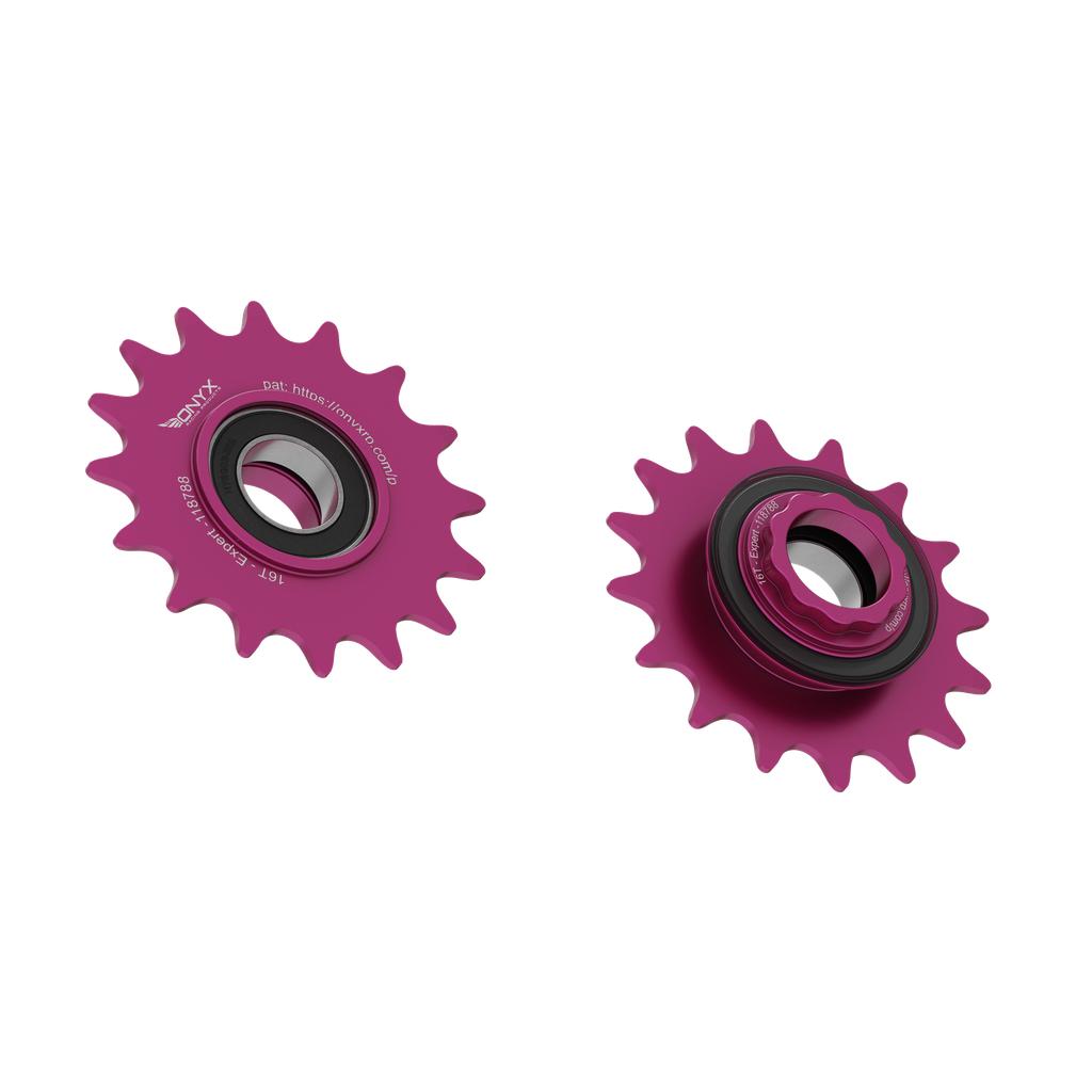 Onyx Expert Hybrid Freehub with Integrated Cog / Anodised Pink / 16T