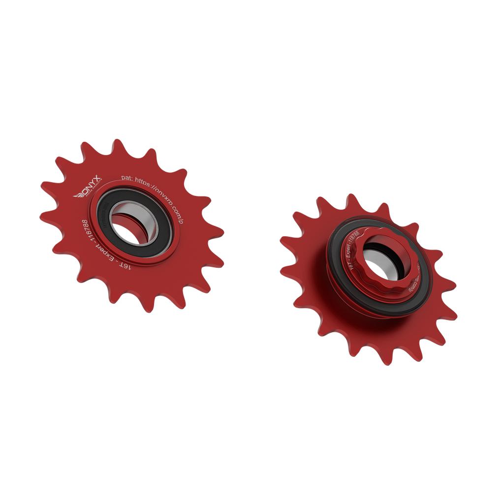 Onyx Expert Hybrid Freehub with Integrated Cog / Anodised Red / 16T