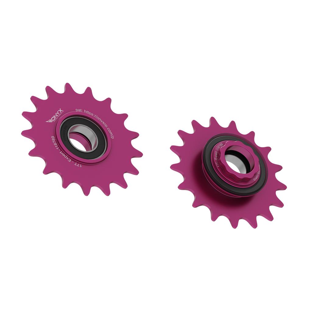 Onyx Expert Hybrid Freehub with Integrated Cog / Anodised Pink / 17T