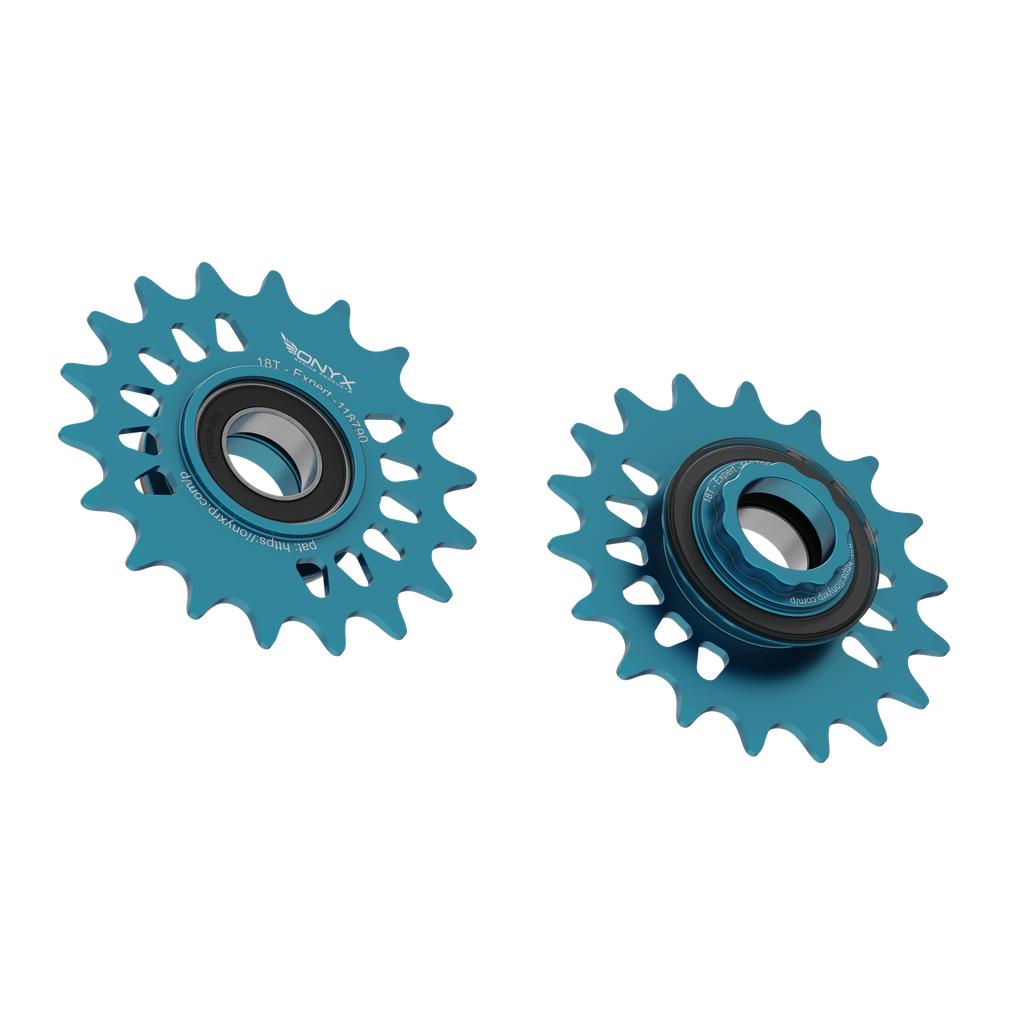Onyx Expert Hybrid Freehub with Integrated Cog / Anodised Turquoise / 18T